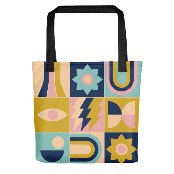 Blue and Gold Design Tote