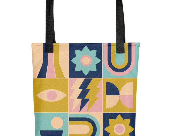 Blue and Gold Design Tote