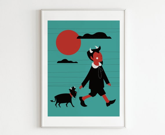 Devil boy and his goat