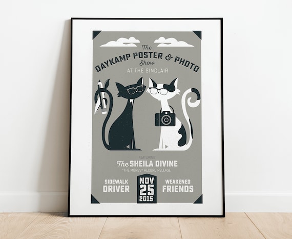 Daykamp Poster & Photo show 2 color screen print, 12x18