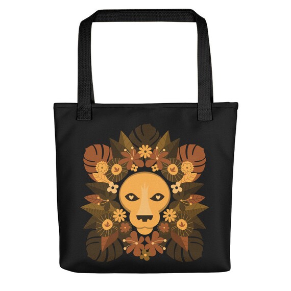 Floral Lion Tote bag