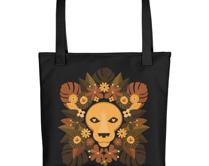 Floral Lion Tote bag