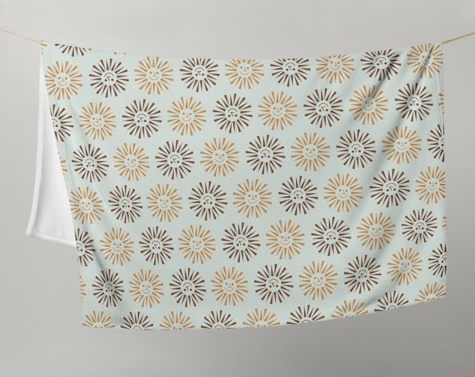 Mid-Century Sun Throw Blanket