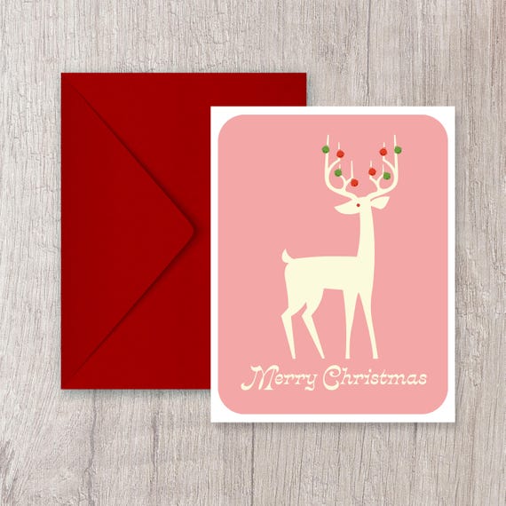Jingle Bells Deer Christmas Card
