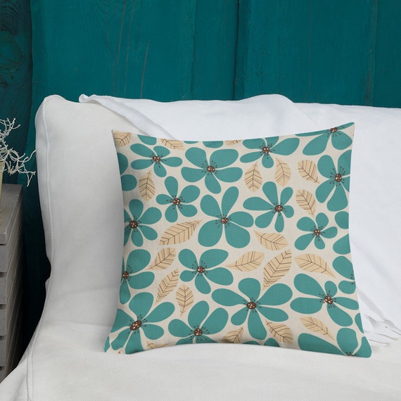 Blue Flower Premium Pillow