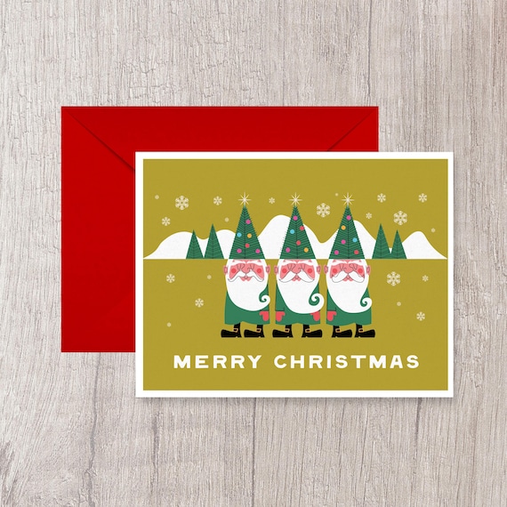 Three Gnomes Christmas Card