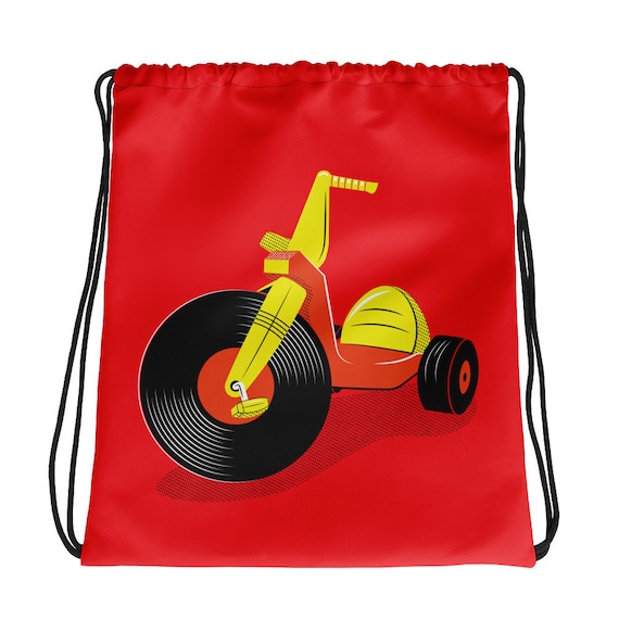 Vinyl Record Big Wheel Drawstring Bag