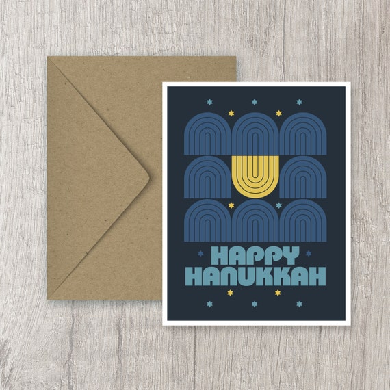 Happy Hanukkah Rainbow Card