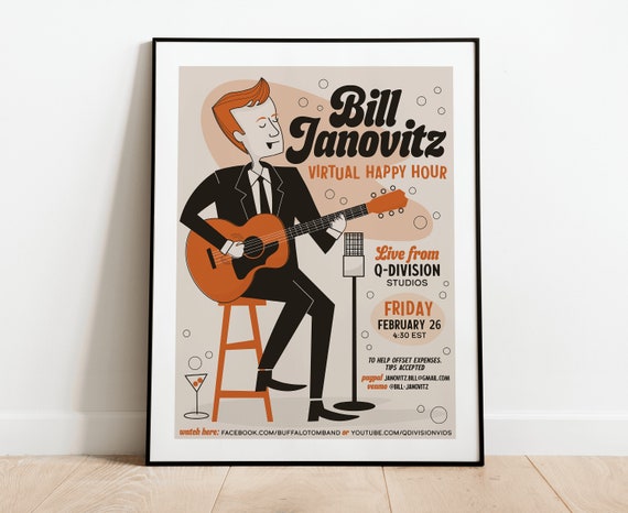 Bill Janovitz at Q-Division poster (not the signed one!)