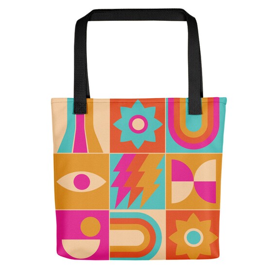 Orange and Pink Design Tote bag