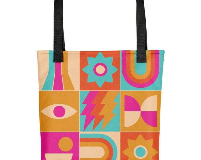 Orange and Pink Design Tote bag