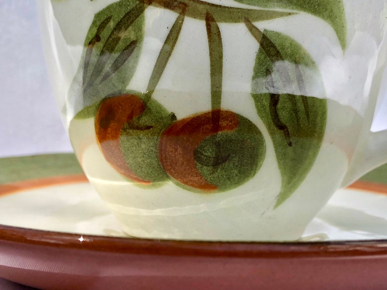Hand painted superbly crafted High quality workmanship Stengl Orchard Song Cup /& Saucer set Autumn colors rust