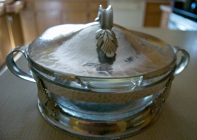 Vintage Continental SILVERLOOK\u2122 hammered aluminum chafing dish # 558 Free shipping