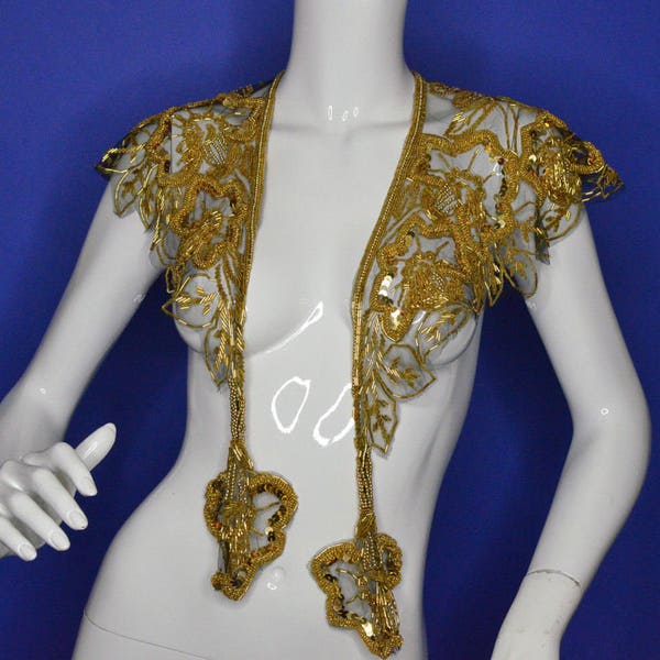 beaded silver shawl