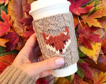 FOX CUP COZY knitting pattern