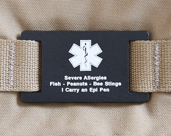 Etiqueta Molle de Alerta Médico Personalizada: Patch de Identificação para Mochila Tática