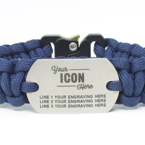 Custom Paracord Bracelet | Small Dog Tag Paracord Bracelet | USMC Bracelet | Parachute Cord Bracelet | Military Wristband |  KIA Bracelet