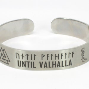 Until Valhalla Cuff Bracelet | Memorial Bracelet | Viking Bracelet | USMC Bracelet |  KIA Bracelet |  Military Bracelet | Veteran Wristband