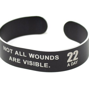 Suicide Awareness Bracelet | 22 A Day Bracelet | Military Suicide | Veteran Suicide | Remembrance Bracelet | Loss of Loved One | USMC | Army