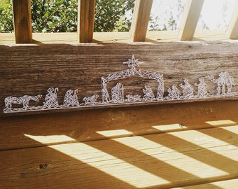 String Art Nativity Scene