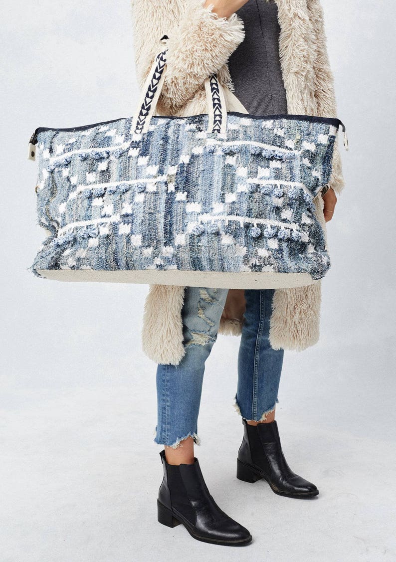 denim weekender bag