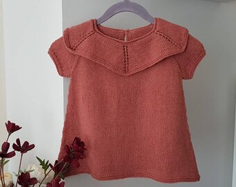 LISTO PARA ENVIAR, 80-92 cm, túnica de blusa para niñas, blusa de punto para niños pequeños, traje de niña, regalo para niñas pequeñas, túnica de vestir para niñas de punto