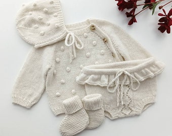 Baby girl cashmere set, Baby homecoming set, Baby girl set clothing, Baby girl cashmere clothing set of 4 items