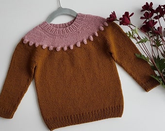 Popcorn Pullover, Kleinkind Pullover, Kleinkind Geschenk, Mädchen Popcorn Pullover, Baby Pullover, Baby Mädchen stricken, Baby Mädchen Geschenk, Kleinkind Popcorn