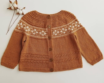 Isländischer Baby Pullover-Fair isle Pullover-Strick Mädchen nordic Pullover-Baby Geschenk-Baby Strickjacke, Baby Vintage Heimkehr Outfit