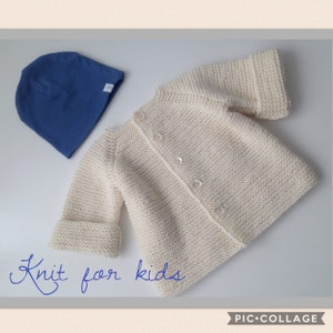 Baby cardigan-Baby homecoming outfit-Knit baby jacket-Baby sweater gift-Knitted cardigan-Handmade cardigan-Knitted cardigan-Wool cardigan image 2