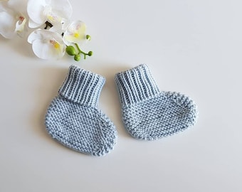 Patucos de bebé de punto, Botitas de bebé en merino, Regalo de baby shower, Calcetines de bebé merino, Patucos unisex para recién nacidos, Zapatitos de bebé unisex, Botas de niña