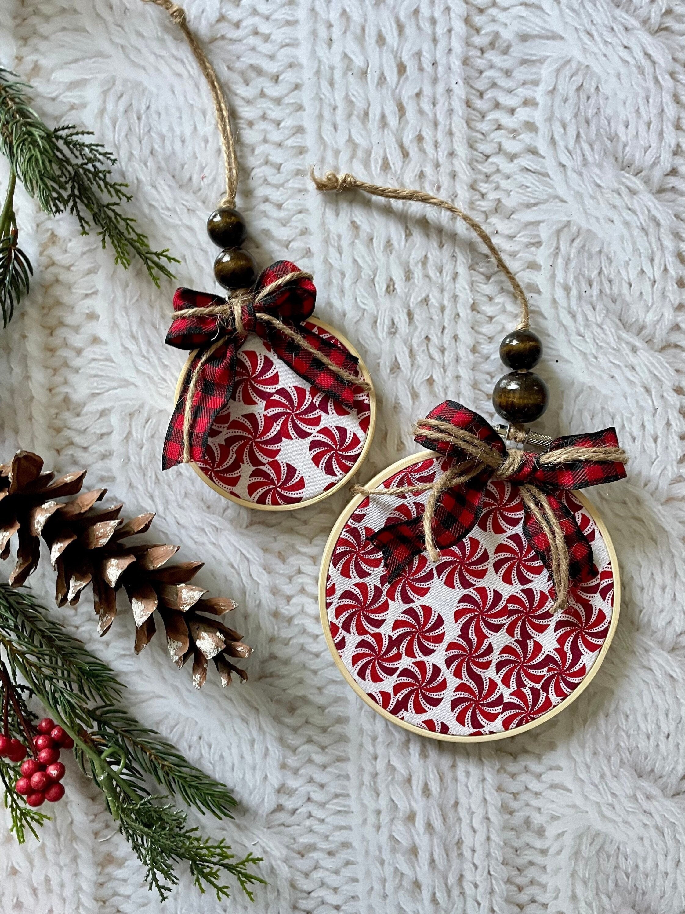 Peppermint Candy Embroidery Hoop Christmas Ornaments Candy - Etsy