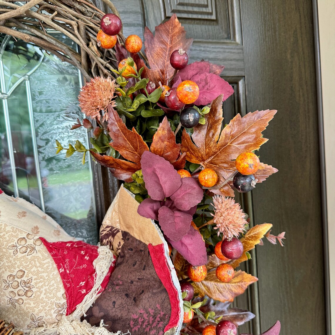 Autumn Grapevine Wreath With Witch Hat – Handmade Fall Door Decor - Etsy