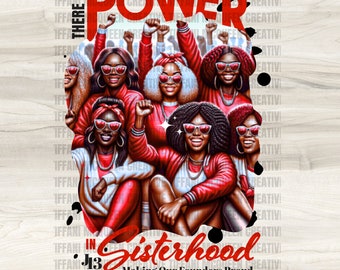 Poder na irmandade Red & White Sorority, Diva, DST, J13, Black Queen, Dia do Fundador, Mês da História Negra, PNG, DTF, Sublimação