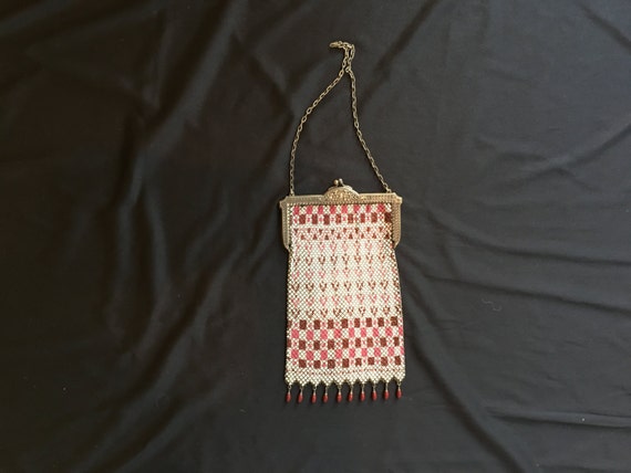 Large Mandalian enamel mesh purse with enamel dro… - image 3