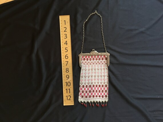 Large Mandalian enamel mesh purse with enamel dro… - image 5