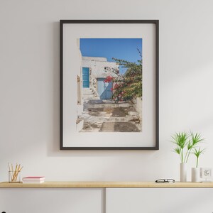Santorini Blue Door Print, Greek Island Photo (Digital Download)