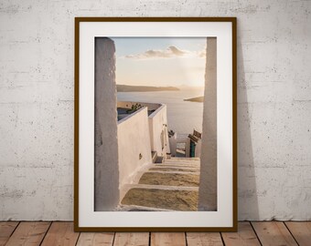Santorini Steps Photography Print, Greek Island Travel (Digital Download)