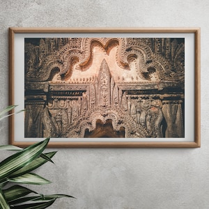 Bagan temple detail, Myanmar, Burma travel art, Downloadable print