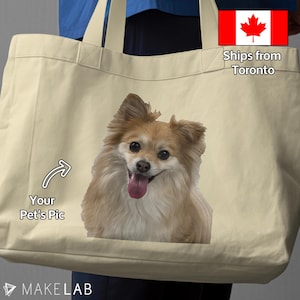 Custom Dog Tote Bag | Personalized Pet Photo Tote | Dog Lover Gift | Custom Pet Tote Bag