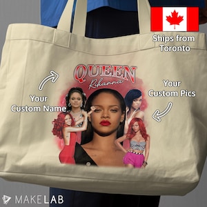 Personalized Collage Photo Tote | Funny Custom Tote Bag | Girlfriend on a Tote | Unique Gifts | Custom Photo Bag | Vintage Tote