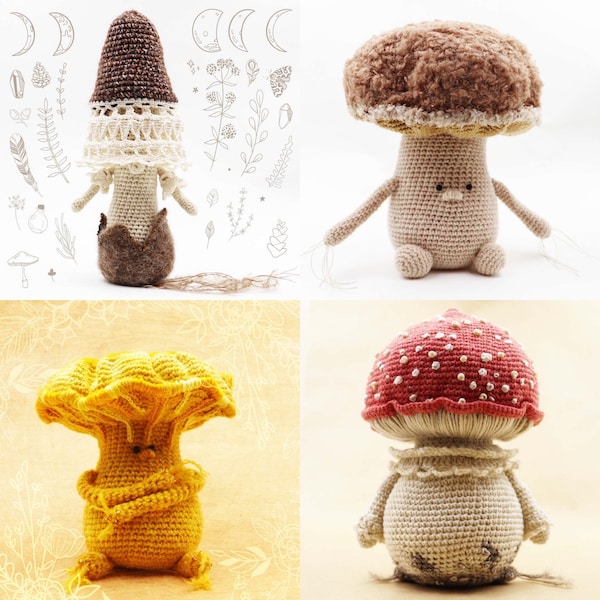 CHAMPIÑONES / Tutorial de crochet en PDF