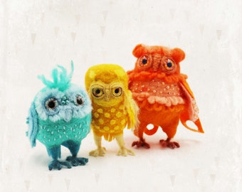 OWL TRIO | Mixed Media Tutorial