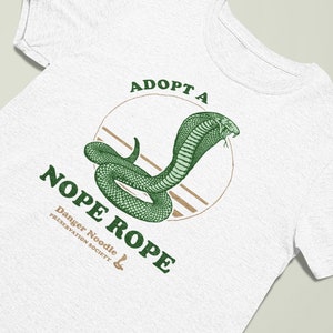 Funny Snake T-shirt &quot;Adopt A Nope Rope - Danger Noodle Preservation Society&quot; Funny Animal T-shirt, Snek T-shirt, Funny Snake Gift, Reptile