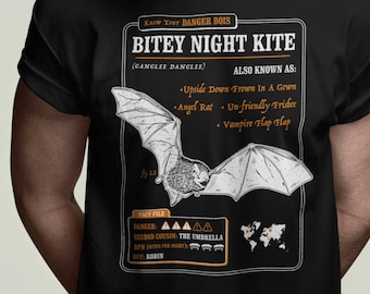Funny Bat T-shirt "Know Your Bitey Night Kite"