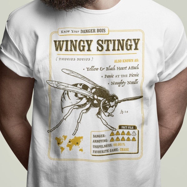 T-shirt vespa "Know Your Wingy Stingy" Funny Hornet Shirt, Funny Wasp Shirt, Insect Facts, Insect anatomy