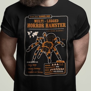 Multi Legged Horror Hamster - Funny Spider Shirt with Spider Facts and Spider Anatomy, Funny Tarantula T-shirt