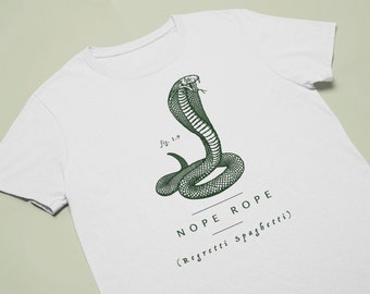 Funny Snake T-shirt - Nope Rope (Regretti Spaghetti) Snek T-shirt, Funny Snake Gift, Snake Lovers, Funny Reptile T-shirt, Snake Meme T-shirt