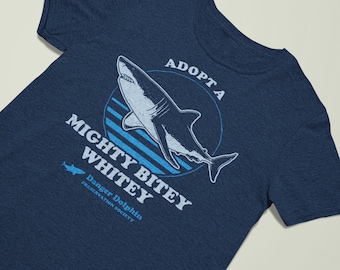 Funny Shark T-shirt – Adopt A Mighty Bitey Whitey, Sealife Tee