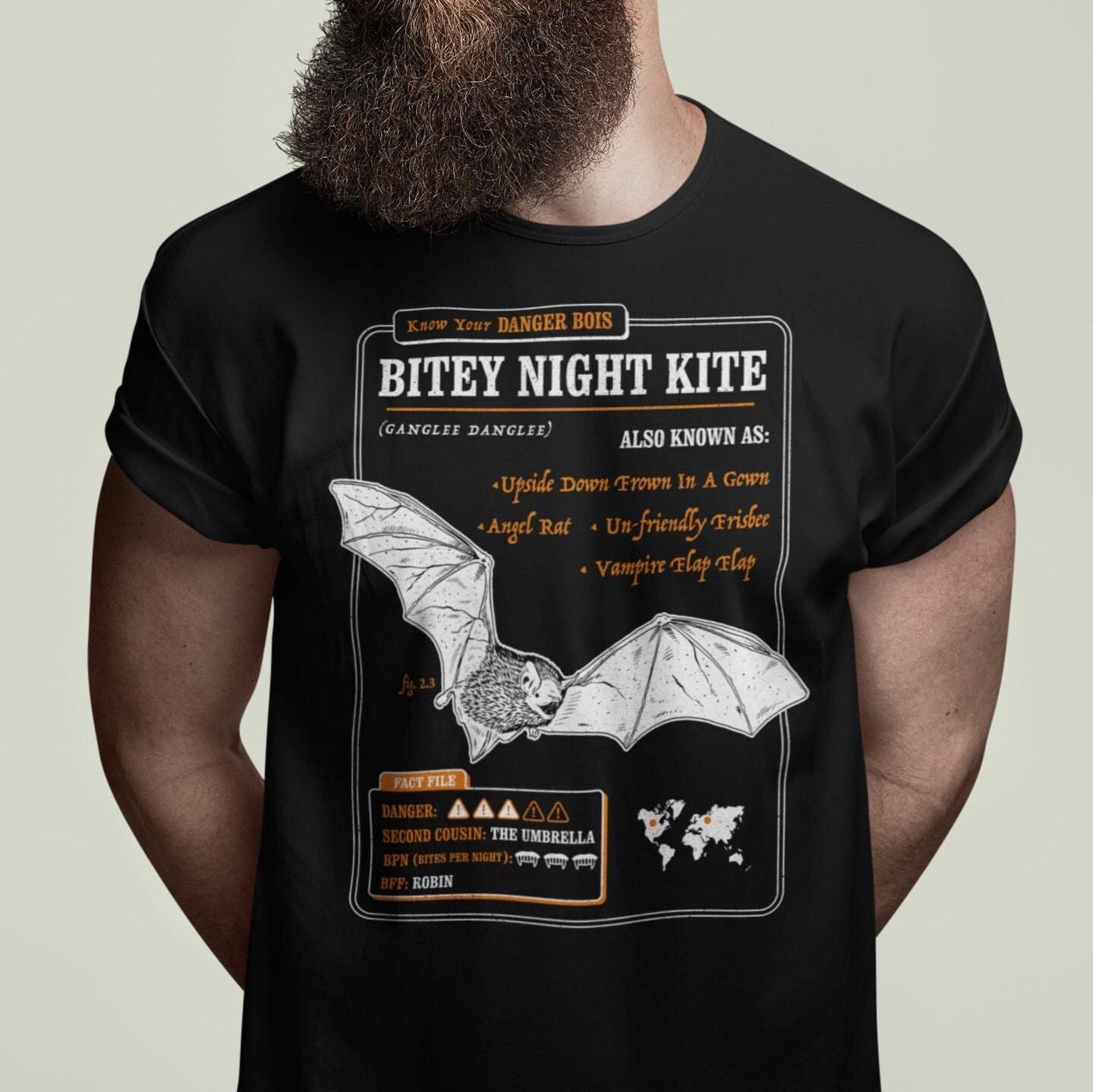 Funny Bat Tshirt know Your Bitey Night Kite Etsy